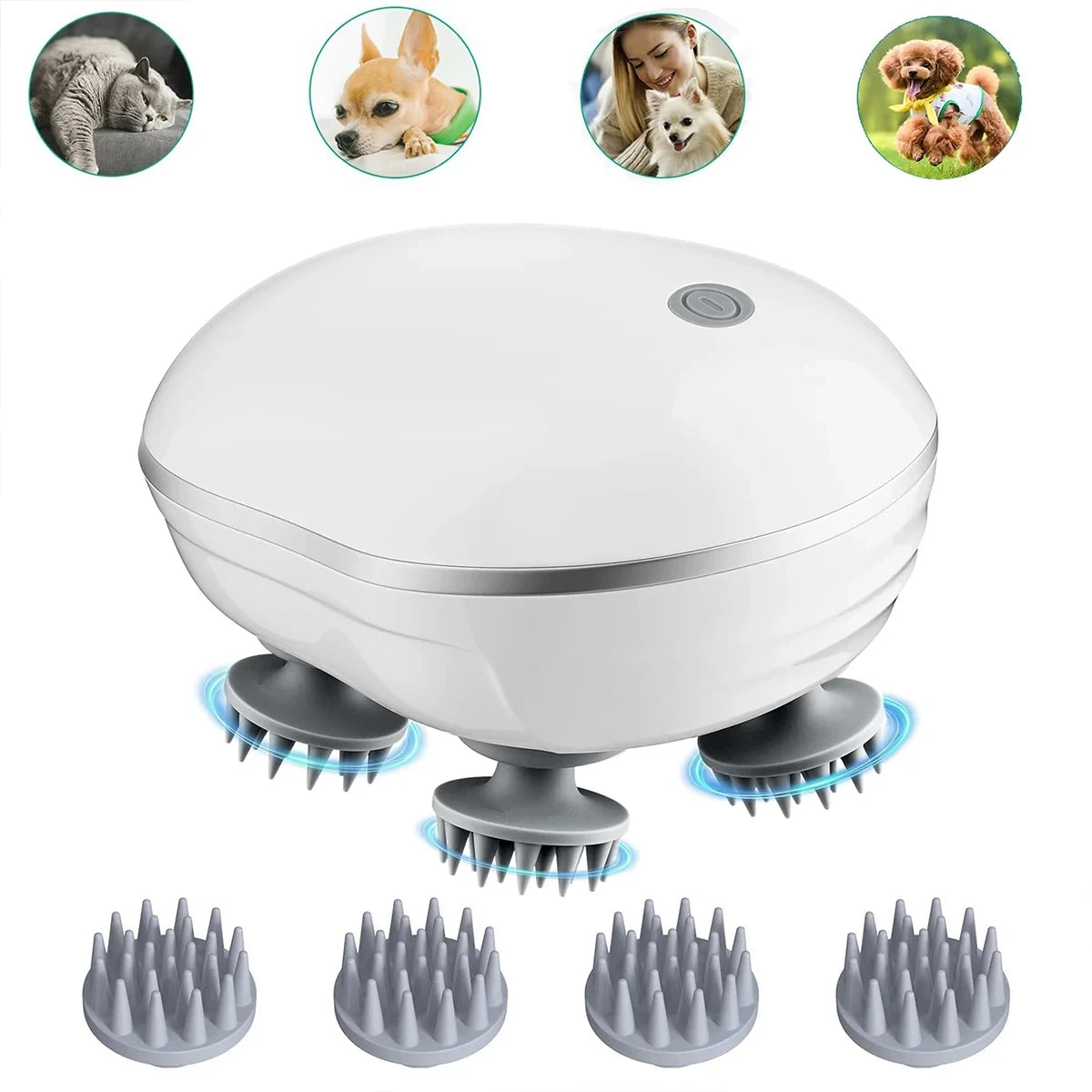 El Masajeador Real 2 en 1 — Masajeador Eléctrico de Cabeza y Cuerpo para Humanos y Mascotas