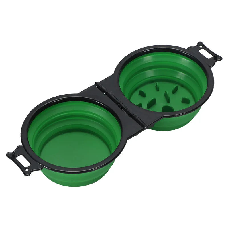 Cuenco Plegable de Viaje 2 en 1 — Comedero y Bebedero para Perros y Gatos
