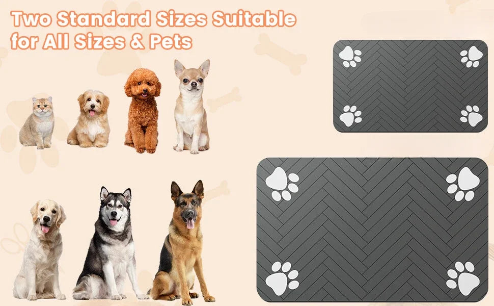 El Mantel del Festín Real — Alfombrilla Absorbente Antideslizante para Comedero de Perros y Gatos