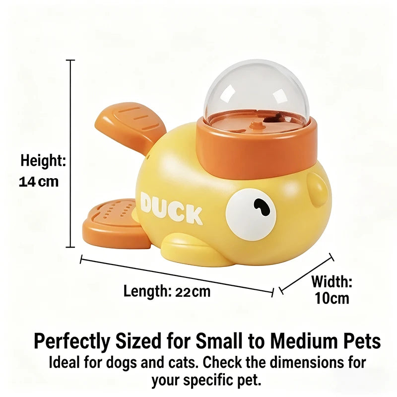El Pato Dispensador del Reino — Juguete Interactivo 2 en 1 con Dispensador de Snacks para Perros