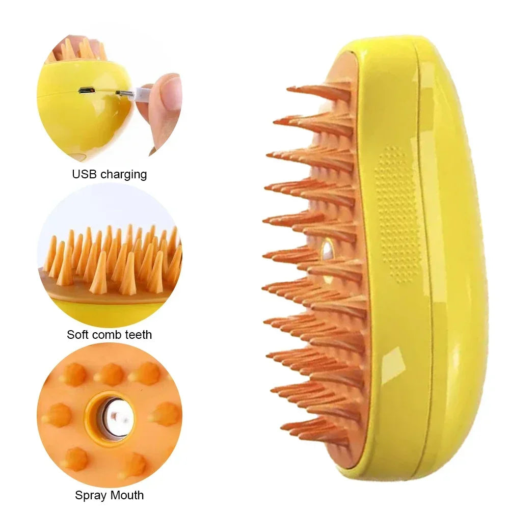 El Cepillo Vapor del Reino — Cepillo Vaporizador 3 en 1 para Perros y Gatos