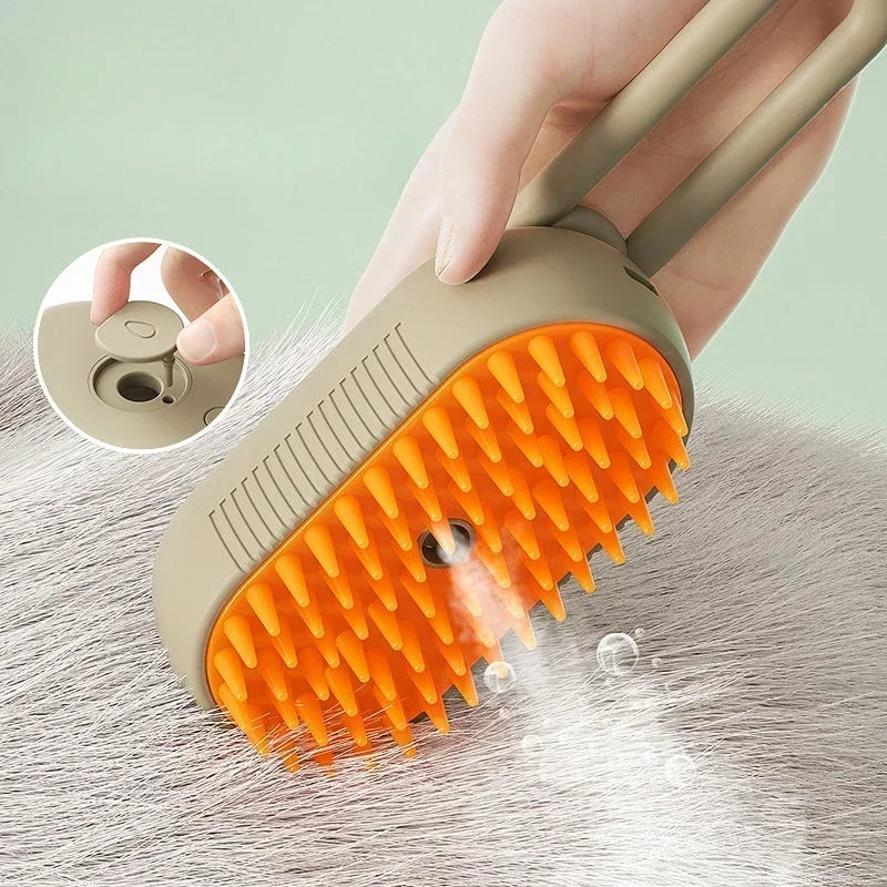 El Cepillo Vapor del Reino — Cepillo Vaporizador 3 en 1 para Perros y Gatos