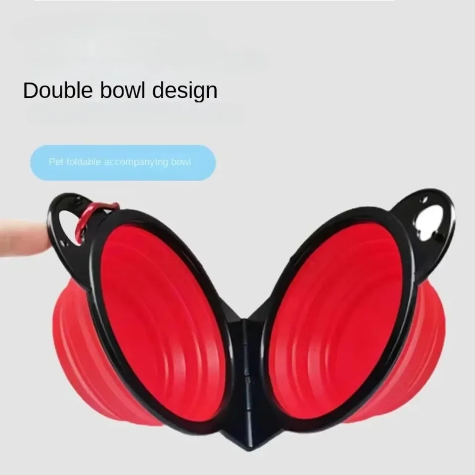 Cuenco Plegable de Viaje 2 en 1 — Comedero y Bebedero para Perros y Gatos