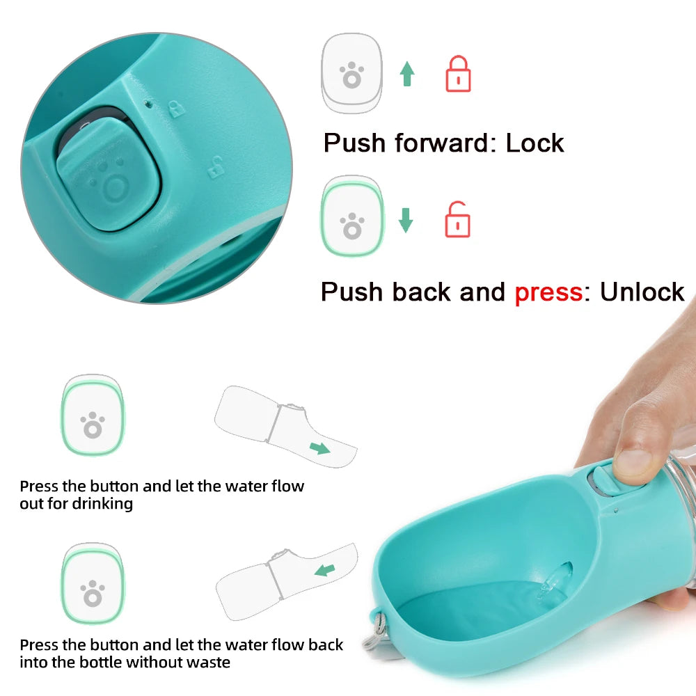 La Cantimplora del Explorador — Botella de Agua Portátil para Perros y Gatos