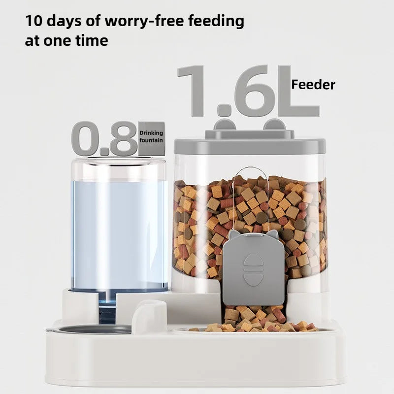 👑 Comedero Real — Dispensador Automático 2 en 1 para Gatos y Perros