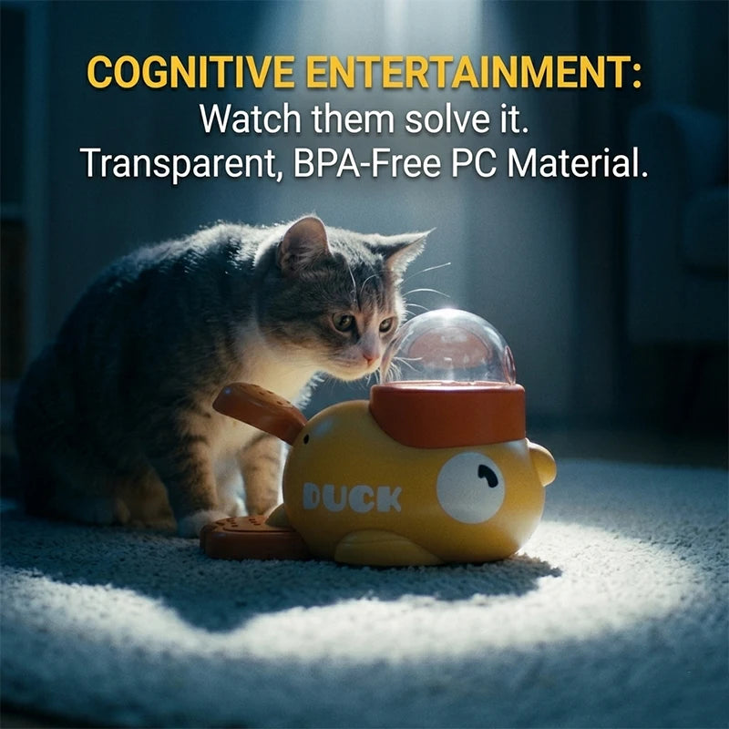 El Pato Dispensador del Reino — Juguete Interactivo 2 en 1 con Dispensador de Snacks para Perros