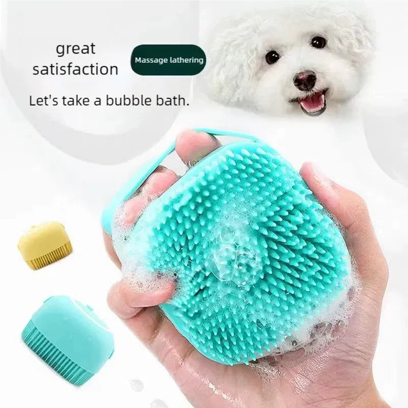 El Cepillo del Baño Real — Cepillo Masajeador con Dispensador de Champú para Perros y Gatos