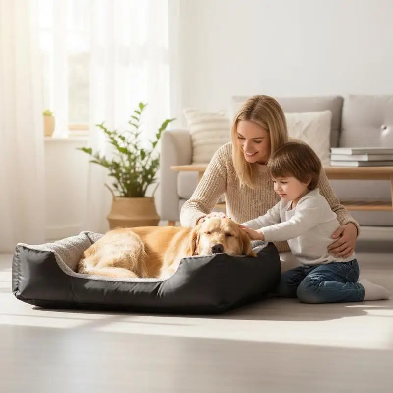 El Lecho Real del Caballero — Cama Premium para Perros 🐶⚔️ tela Oxford antideslizante, repelente al agua y de alta calidad con forro interior suave.