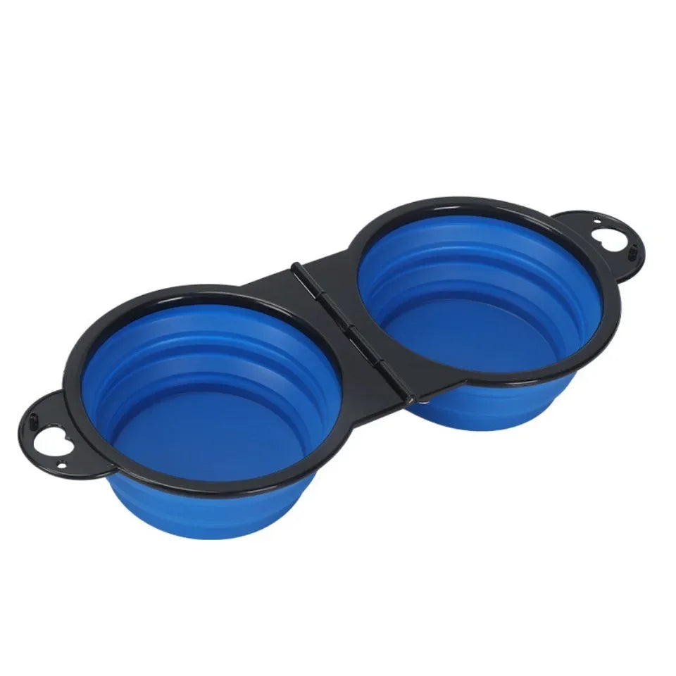 Cuenco Plegable de Viaje 2 en 1 — Comedero y Bebedero para Perros y Gatos