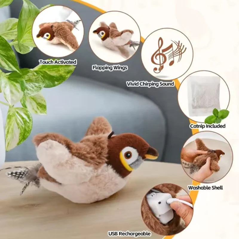 El Mensajero del Reino — Pájaro Interactivo para Gatos 🐦⚔️