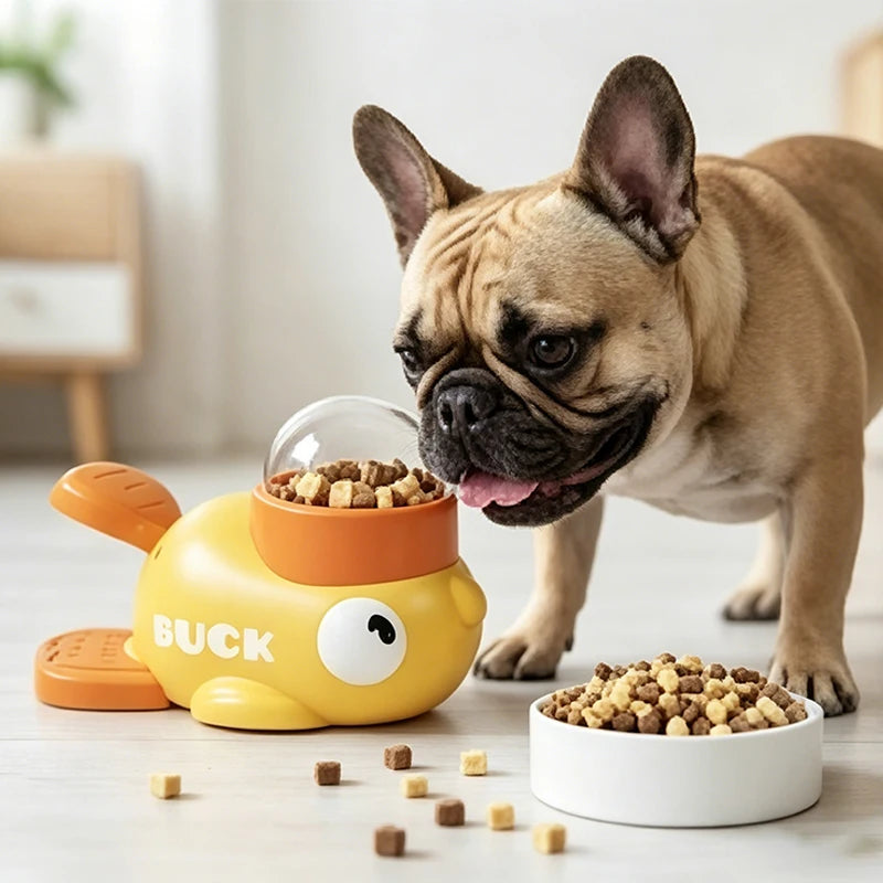 El Pato Dispensador del Reino — Juguete Interactivo 2 en 1 con Dispensador de Snacks para Perros